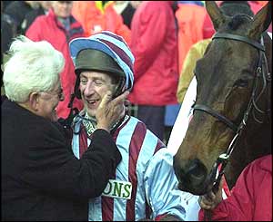 Owner Jim Lewis even has a kiss reserved for Culloty as he eyes his �203,000 first prize
