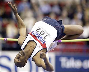 Dalton Grant competes in the high jump