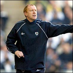 West Brom boss Gary Megson shouts instructions to his side