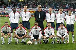 England pose for a team photo before kick-off
