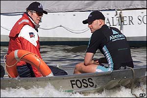 Wayne Pommen is brought ashore after the collision