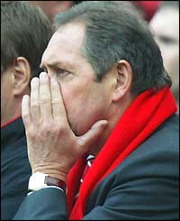 Gerard Houllier looks on in despair
