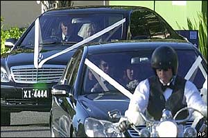 Bride Danielle Spencer's motorcade