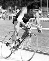 Kevin Keegan races around the bend obvious to his impending fate...