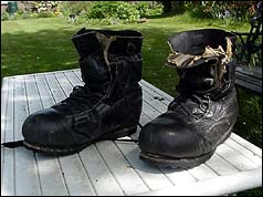 Charles Wylie's boots which he used on Everest in 1953