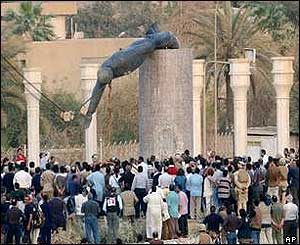 Saddam statue toppled