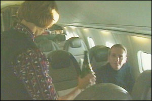 Concorde stewardess serves passenger