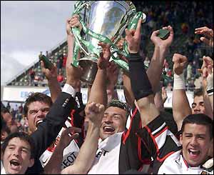 Toulouse players lift the Heineken Cup