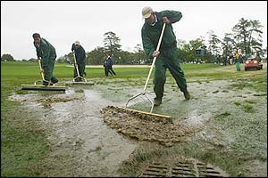 Surface water is cleared by the dedicated greenkeepers 