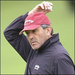 Spaniard Seve Ballesteros considers his next move at Augusta