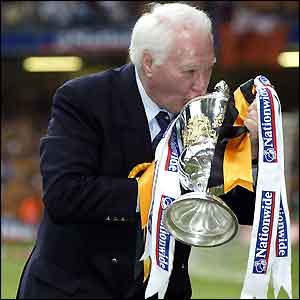 Jack Hayward savours the moment as his beloved Wolves reach the Premiership