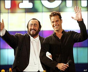 Pavarotti and Ricky Martin