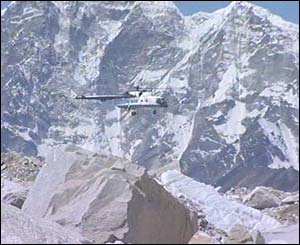 Helicopter near Everest Base Camp