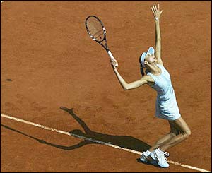 Hantuchova hits a serve