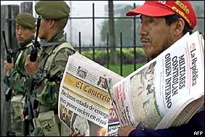 Newspapers announce the state of emergency