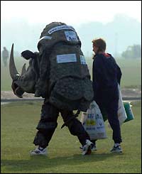 Fun runner dressed as a rhino