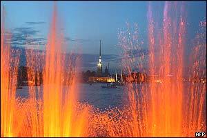 A view of the Peter and Paul fortress late Thursday