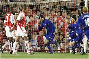 Van Nistelrooy celebrates his opening goal