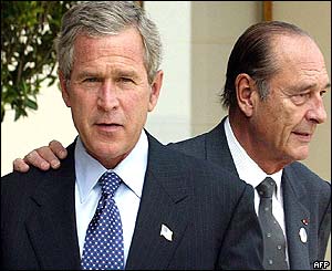 US President George Bush and French President Jacques Chirac