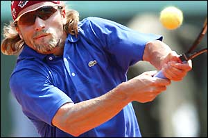 Arnaud Clement of France plays a two-handed forehand