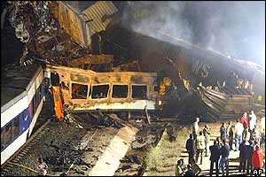 Rescue teams inspected the wreckage for survivors