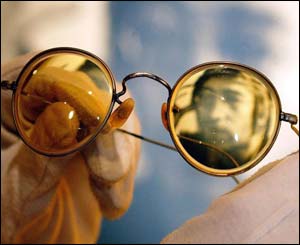 John Lennon spectacles on show at the Beatles Story Museum 