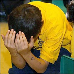 Disappointed pupil at Newcastle's West Walker Primary School 