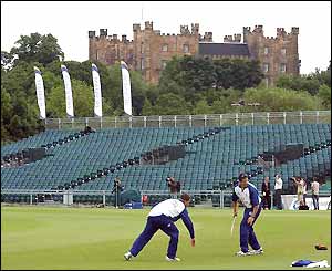 The castle overlooks the Riverside Ground where England train