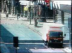 CCTV footage of the van containing the bomb