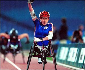 Tanni crosses the line for one of her four golds in Sydney