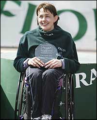 Tanni finished second in the 2003 London Marathon