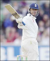 Alec Stewart celebrates his half-century