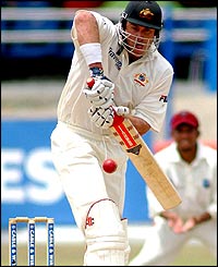 Australia's Matthew Hayden on his way to 100 off 180 balls