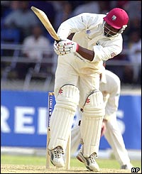 Brian Lara bats for the West Indies