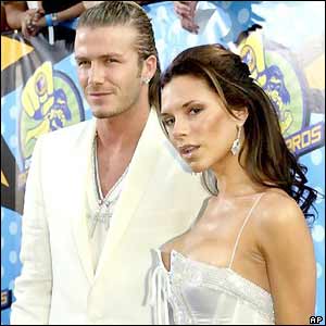 David and Victoria Beckham at an awards ceremony in Los Angeles in 2003