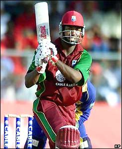 Brian Lara plays a shot to the leg side against Sri Lanka