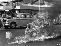 Buddhist Monk Quang Duc set himself alight in 1963