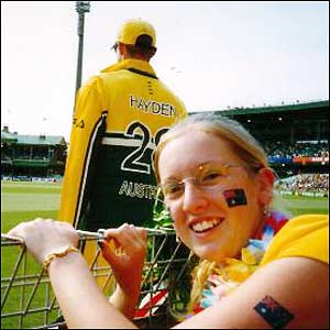 Stacey Briggs and friend Emily at the SCG as Australia face Sri Lanka