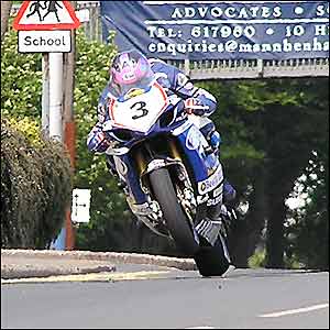 Adrian Archibald in action during the Isle of Man Formula One TT