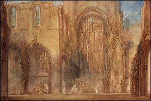 Detail from Interior of Fountains Abbey, circa 1815