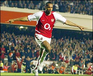 The newly crown PFA player of the year Thierry Henry 