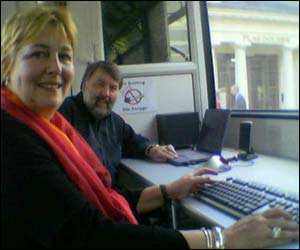 BBC Wales presenters Nicola Heywood-Thomas and Roy Noble