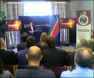 BBC Wales Controller Menna Richards welcomed guests to Plas Dolerw in Newtown 