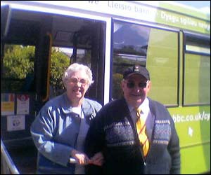 Gwyn Lloyd and his sister Anita Lloyd, from Aberystwyth, were among the first visitors 
