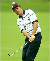 Padraig Harrington in action in the first round of the US Open 