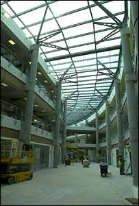 A corridor inside the 'doughnut' - the new home of GCHQ in Cheltenham