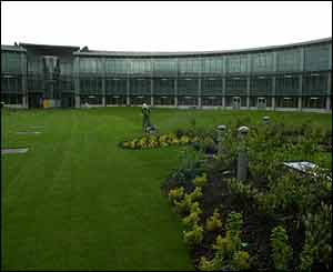 The garden in the centre of the 'doughnut' - the new home of GCHQ in Cheltenham