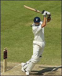 Michael Vaughan plays a cover drive