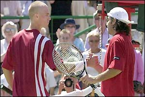 Hewitt and Grosjean shake hands
