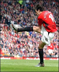 Ruud van Nistelrooy scores his third goal